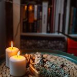 Calm atmosphere with incense and soft light